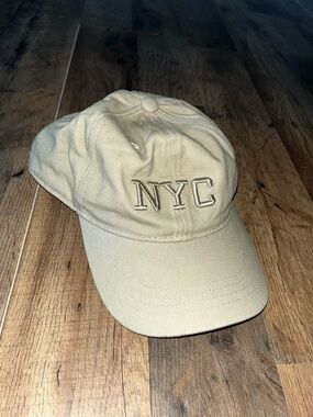 Beige NYC Embroidered Baseball Cap